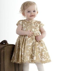 Gorgeous gold and cream damask dress by Biscotti